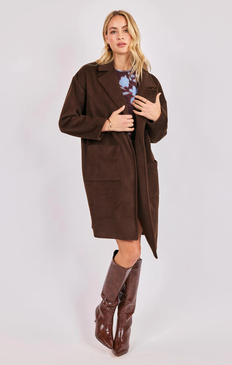Sadie & Sage - Livia Open Front Long Coat – The Black Onyx Boutique