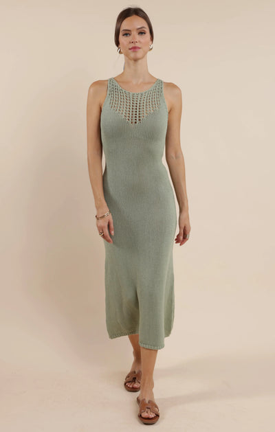 Sage The Label - The Breeze Open Knit Detail Sweater Dress The Black Onyx Boutique Sage The Label - The Breeze Open Knit Detail Sweater Dress The Black Onyx Boutique
