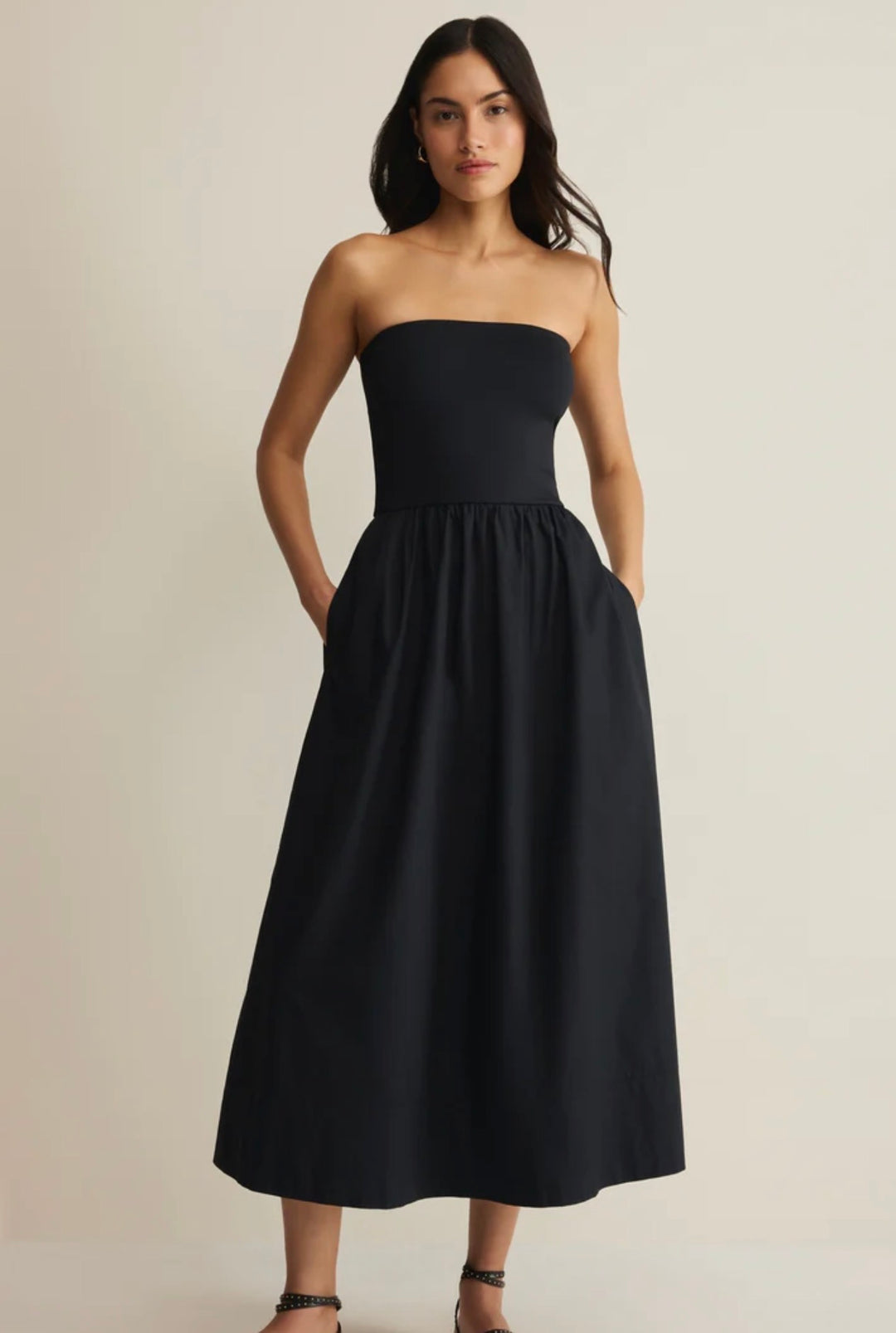 black shoes women's dress DREAM DRESS 3/4 SLEEVE IN ONYX S / ONYX main image 1